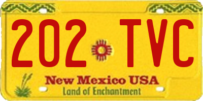 NM license plate 202TVC