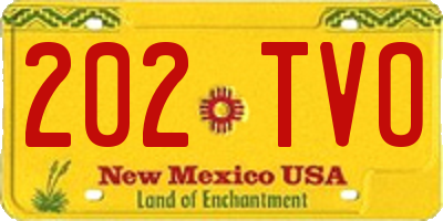 NM license plate 202TVO