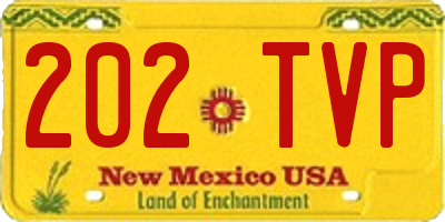 NM license plate 202TVP