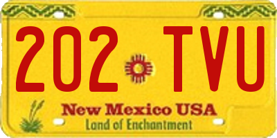 NM license plate 202TVU