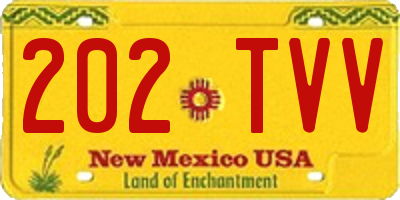 NM license plate 202TVV