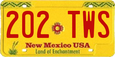 NM license plate 202TWS