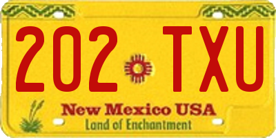 NM license plate 202TXU