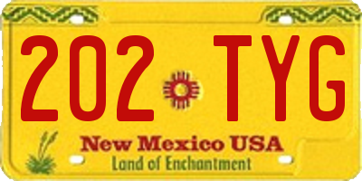 NM license plate 202TYG
