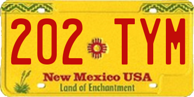 NM license plate 202TYM