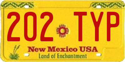 NM license plate 202TYP
