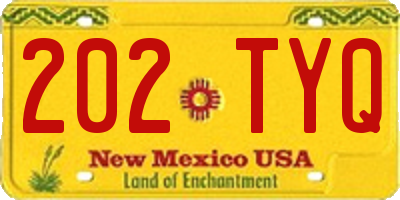NM license plate 202TYQ