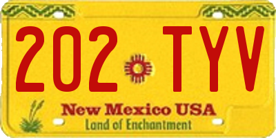 NM license plate 202TYV