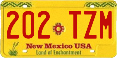 NM license plate 202TZM