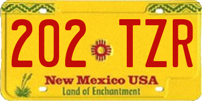 NM license plate 202TZR