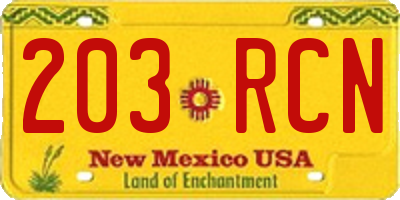 NM license plate 203RCN