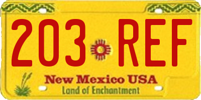 NM license plate 203REF