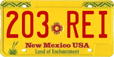 NM license plate 203REI