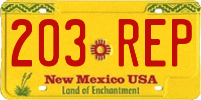 NM license plate 203REP