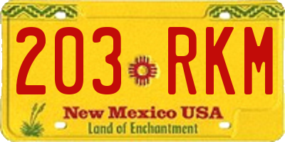 NM license plate 203RKM