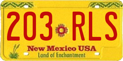 NM license plate 203RLS