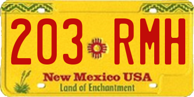 NM license plate 203RMH