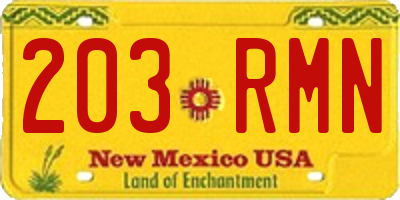 NM license plate 203RMN