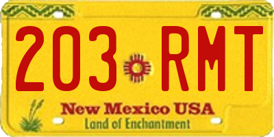 NM license plate 203RMT