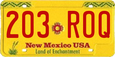 NM license plate 203ROQ
