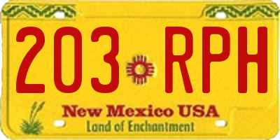 NM license plate 203RPH