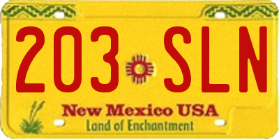 NM license plate 203SLN