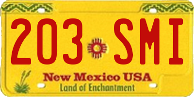 NM license plate 203SMI