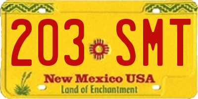 NM license plate 203SMT