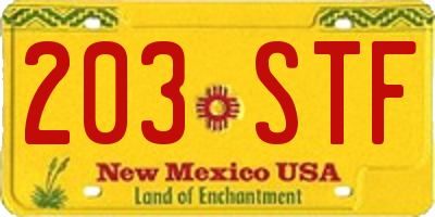 NM license plate 203STF