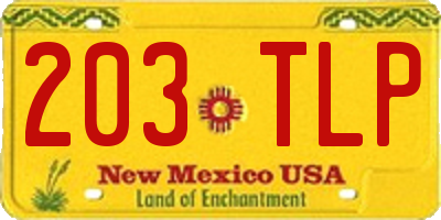 NM license plate 203TLP