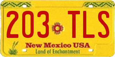 NM license plate 203TLS