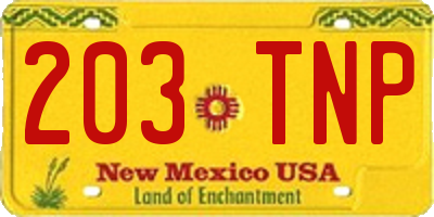 NM license plate 203TNP