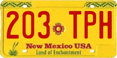 NM license plate 203TPH