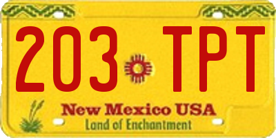 NM license plate 203TPT