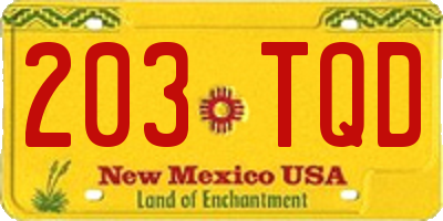 NM license plate 203TQD