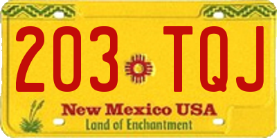 NM license plate 203TQJ