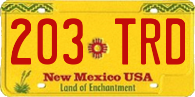 NM license plate 203TRD