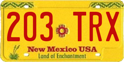NM license plate 203TRX