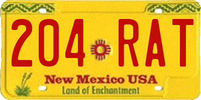 NM license plate 204RAT