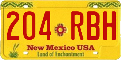NM license plate 204RBH