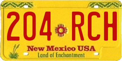 NM license plate 204RCH