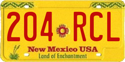 NM license plate 204RCL