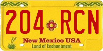 NM license plate 204RCN