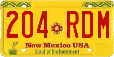 NM license plate 204RDM