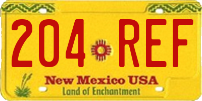 NM license plate 204REF