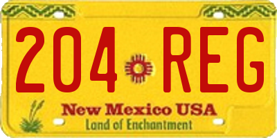 NM license plate 204REG