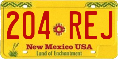 NM license plate 204REJ