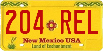 NM license plate 204REL