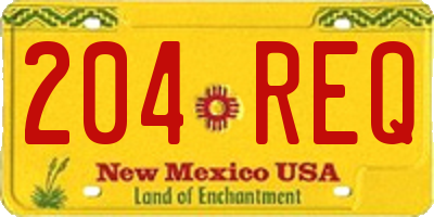 NM license plate 204REQ