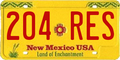 NM license plate 204RES